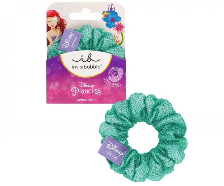 Dětská ozdobná spirálová gumička Invisibobble Sprunchie Disney Ariel - tyrkysová