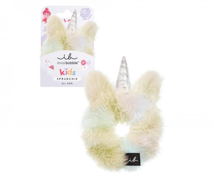 Dětská ozdobná spirálová gumička Invisibobble Kids Sprunchie Unicorn - žlutá