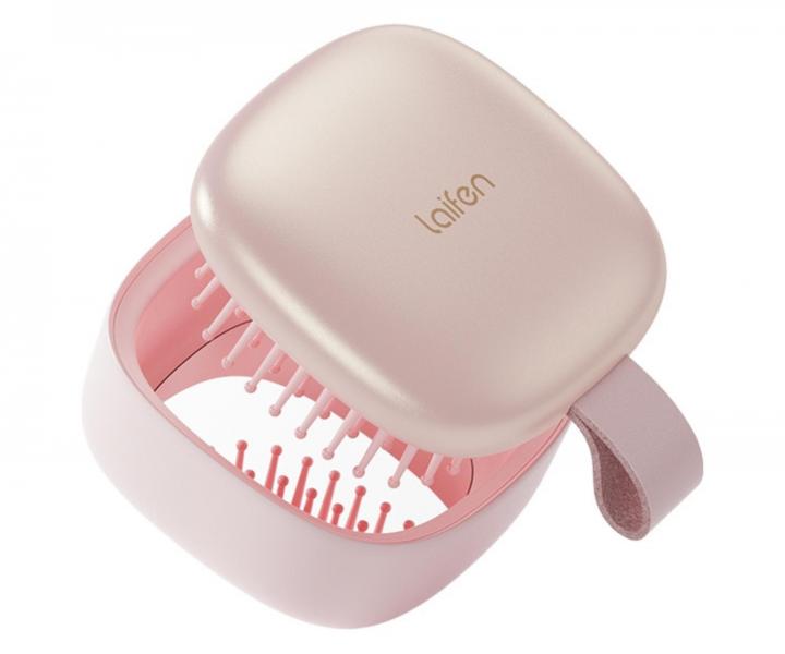 Cestovní kartáč na vlasy se zrcátkem Laifen Air Pink - růžový