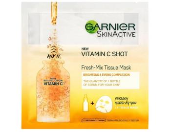 Rozjasňující textilní maska Garnier Fresh-mix Vitamin C Shot - 1 ks + 30 ml