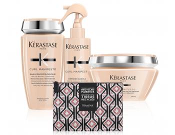 Sada pro hydrataci vlnitých vlasů Kérastase Curl Manifesto + kosmetická taška zdarma