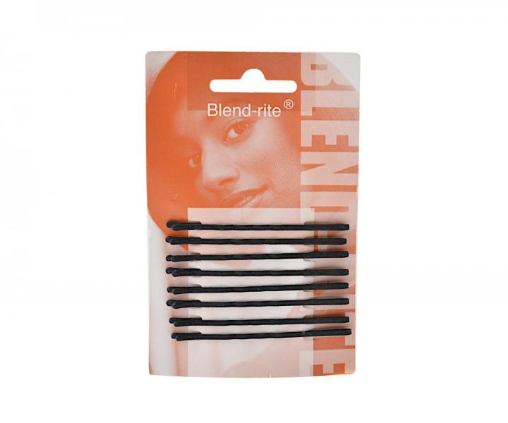 Vlnitá sponka Sibel Blend-rite - 6,5 cm, matná černá - 8 ks