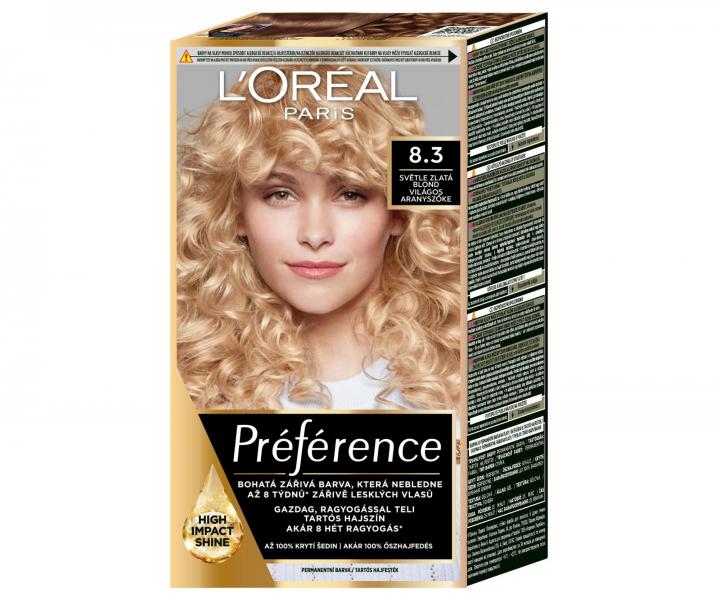 Permanentn� barva Lor�al Pr�f�rence 8.3 sv�tle zlat� blond