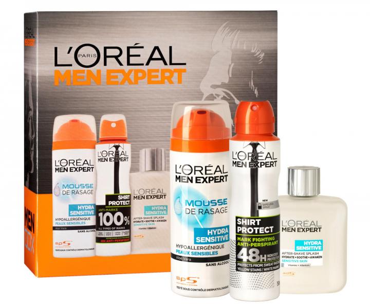 Sada pro muže Loréal Paris  - holící pěna 200 ml + antiperspirant 150 ml + voda po holení 100 ml