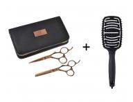 Sada nůžek 5,75" a 6,35" SilkCut Pro Copper Edition Olivia Garden + kartáč zdarma