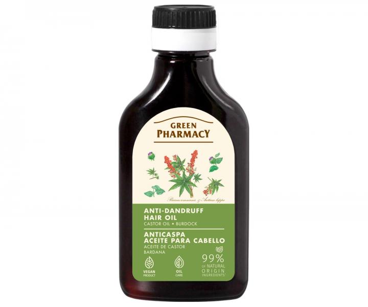 Olej proti lup�m s ricinov�m olejem a lopuchem Green Pharmacy Anti-Dandruff Hair Oil - 100 ml