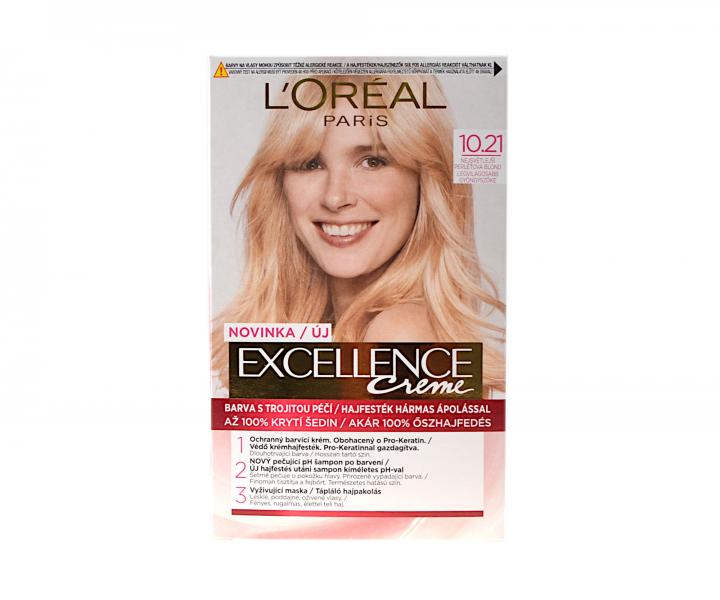 Permanentn� barva Lor�al Excellence Creme - 10.21 nejsv�tlej�� perle�ov� blond