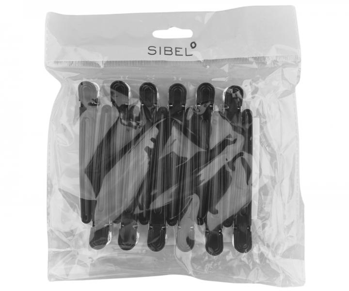 Klipsy do vlasů Sibel plast/hliník - 10 cm, 12 ks