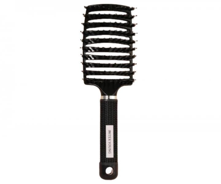 Kart�� na roz�es�v�n� a fouk�n� vlas� s kan��mi a nylonov�mi �t�tinami Sister Young Zoco Hair Brush - �ern�