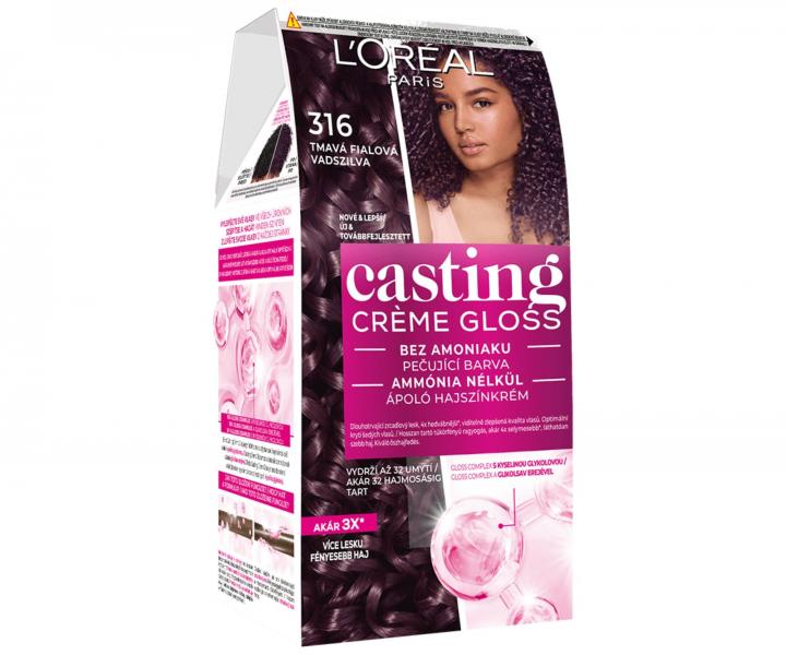 Peliv bez amoniaku Loral Casting Crme Gloss - 316 tmav fialov