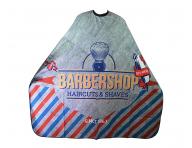 Pánská pláštěnka na stříhání vlasů a vousů Eurostil Barber - šedá s potiskem