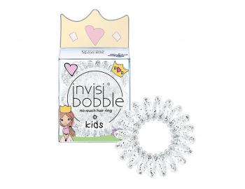 Dětská spirálová gumička do vlasů Invisibobble Kids Princess Sparkle - čirá se třpytkami, 3 ks