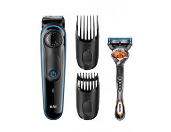 Holicí strojek na vousy Braun BT3940TS + zdarma holící strojek Gilette Fusion 5 ProGlide