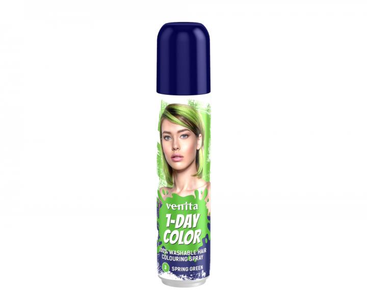 Barevný sprej na vlasy Venita 1-Day Color Spring Green - 50 ml, jarně zelená