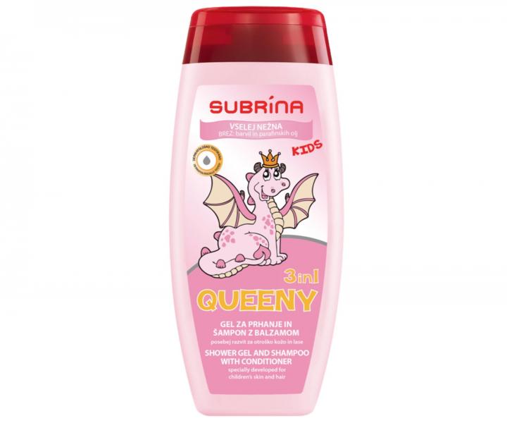 D�tsk� sprchov� gel a �ampon s kondicion�rem 3v1 Subrina Queeny - 250 ml