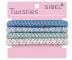 Ozdobn� gumi�ky do vlas� Sibel Twisties - modr�/zelen�