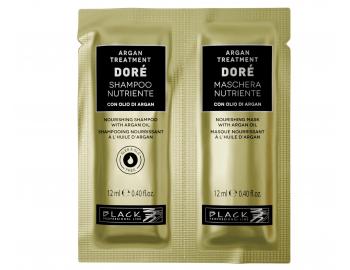 Vyživující šampon a maska pro suché a lámavé vlasy Black Professional Doré Argan Treatment - 2 x 12 ml