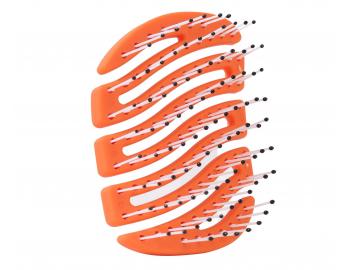 Kart�� na vlasy s nylonov�mi �t�tinami Sister Young Mila Pocket Hair Brush - oran�ov�