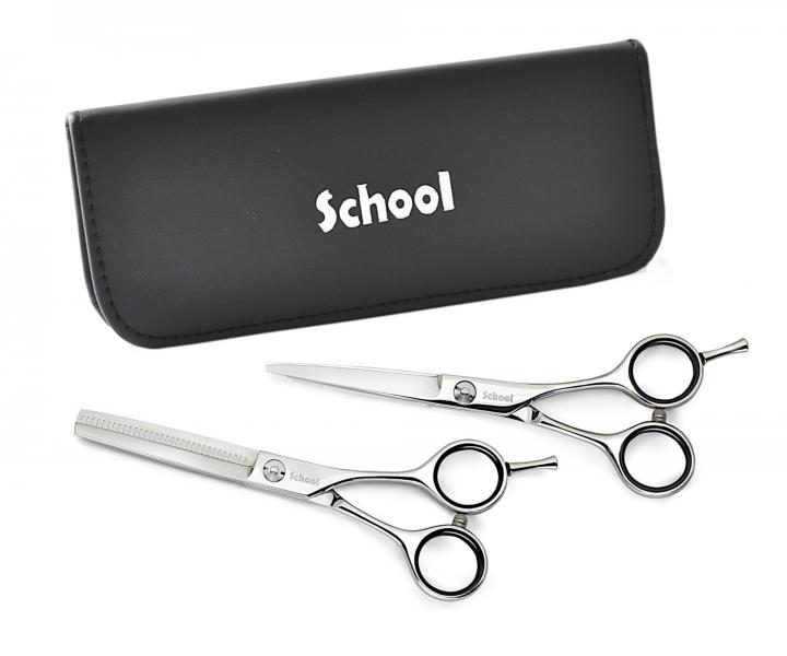 Sada kadeřnických nůžek 5,5" a efilačních nůžek 5,5" s pouzdrem Kiepe School Set Regular