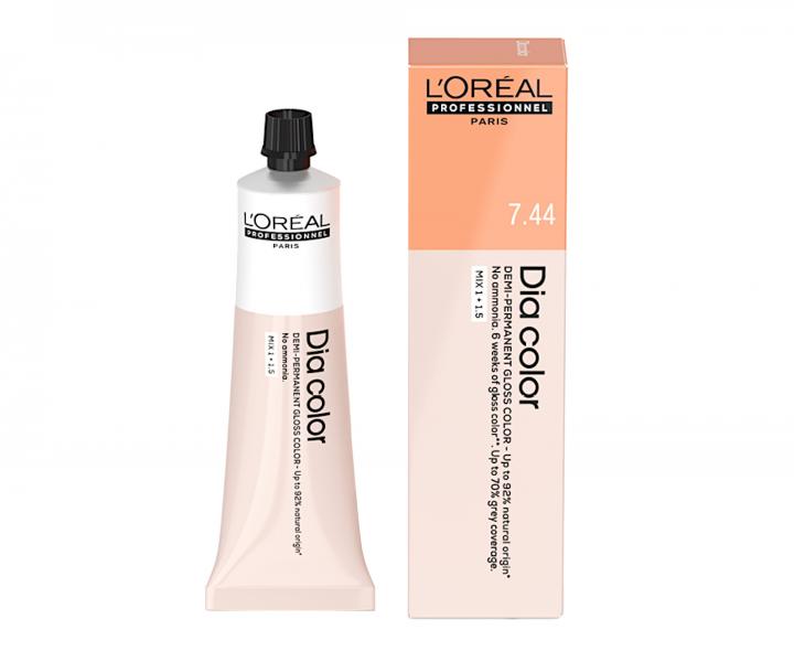 Přeliv na vlasy Loréal Professionnel Dia color 60 ml - 7.44 blond hluboká měděná