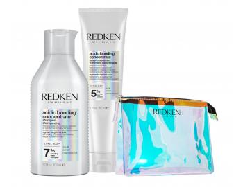 Intenzivn regeneran ada pro obnovu vlasovho vlkna Redken Acidic Bonding Concentrate - sada - ampon + termoochrann krm + tatika zdarma