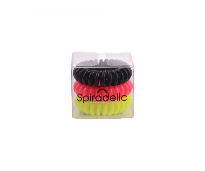 Spirálová gumička do vlasů Sibel Spiradelic, neon mix - 3 ks