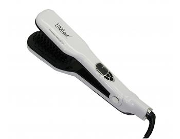 Profesionální parní žehlicí kartáč na vlasy Eurostil Profesional Hair Brush Straightener - bílý