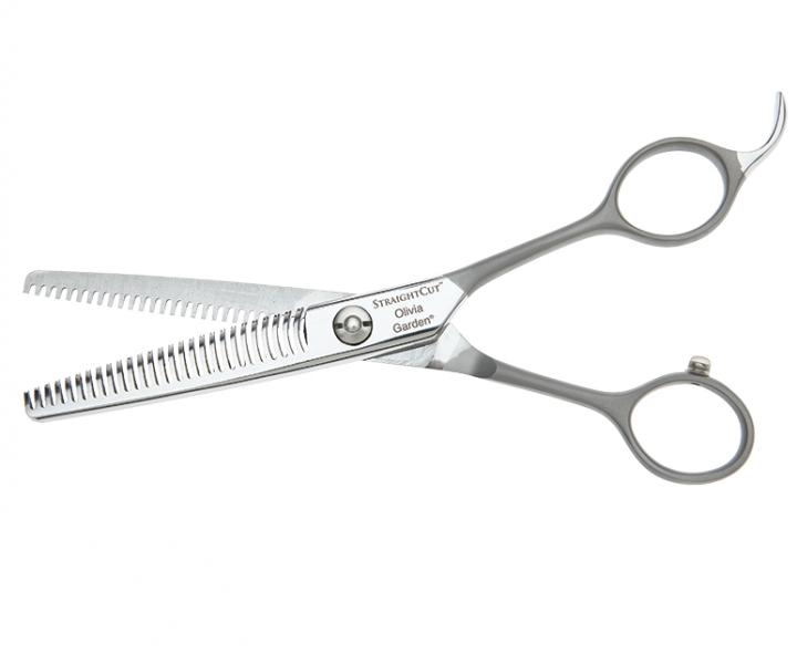 Efilační nůžky Olivia Garden StraightCut™ Thinner Double 6,27" - stříbrné