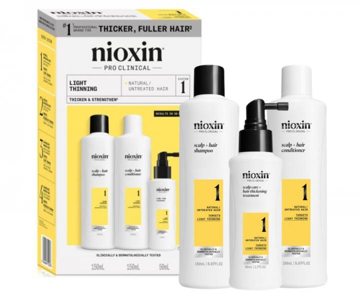 Sada pro mírně řídnoucí přírodní vlasy Nioxin System 1 Trial Kit No. 1