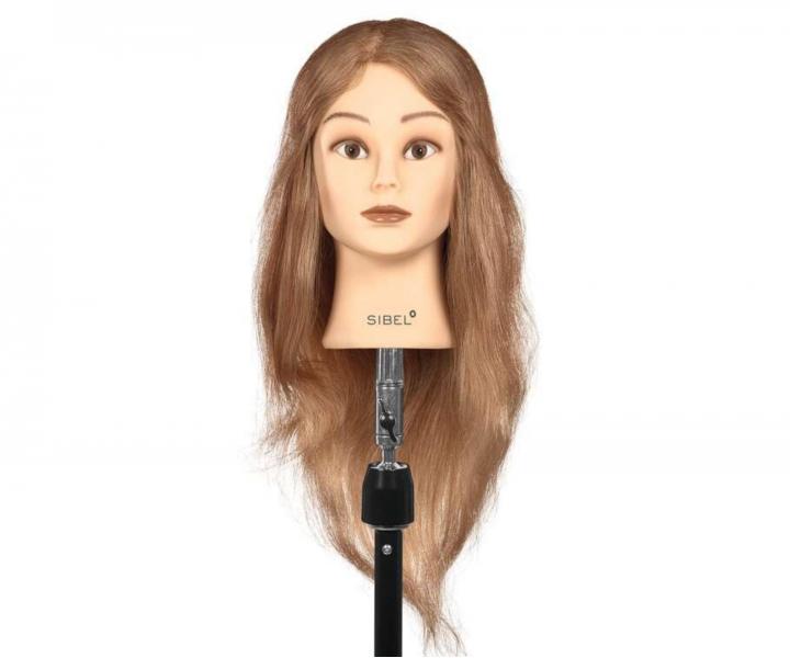 Cvičná hlava s přírodními vlasy Sibel Stephanie - blond, 35-45 cm