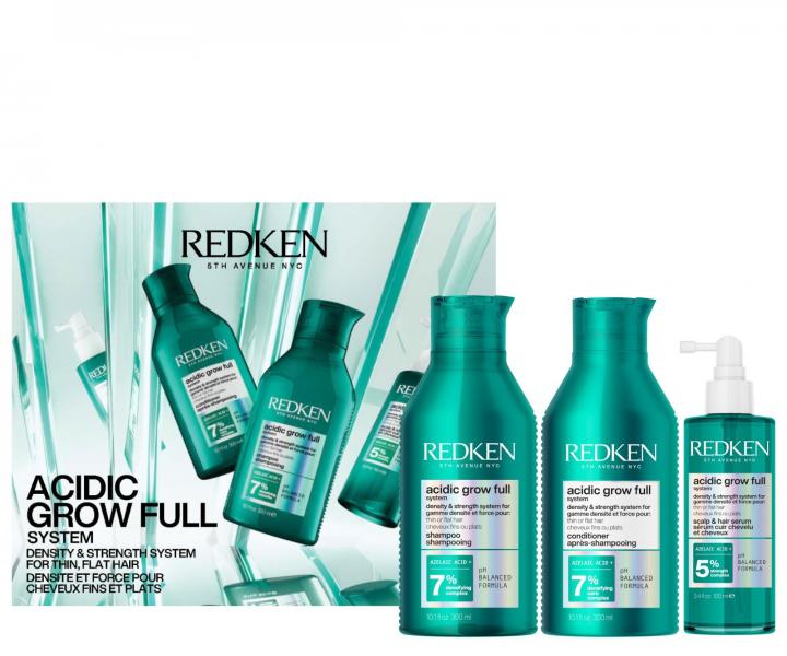 D�rkov� sada pro hustotu a objem jemn�ch, zplihl�ch a norm�ln�ch vlas� Redken Acidic Grow Full System