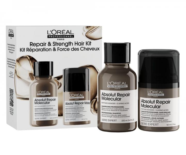 Cestovn� sada pro po�kozen� vlasy Lor�al Professionnel Serie Expert Absolut Repair Molecular Repair & Strenght Hair Kit