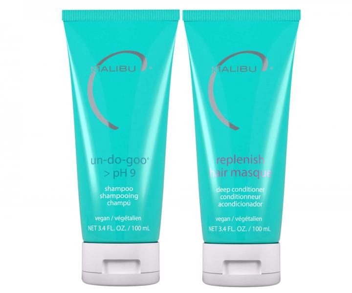 Cestovn� sada pro hloubkov� �i�t�n� a hydrataci vlas� Malibu C Un-Do-Goo a Replenish Masque - �ampon 100 ml + maska 100 ml