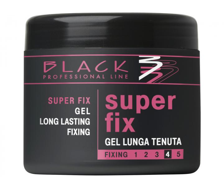 Extra silně tužící gel na vlasy Black Super Fix - 500 ml