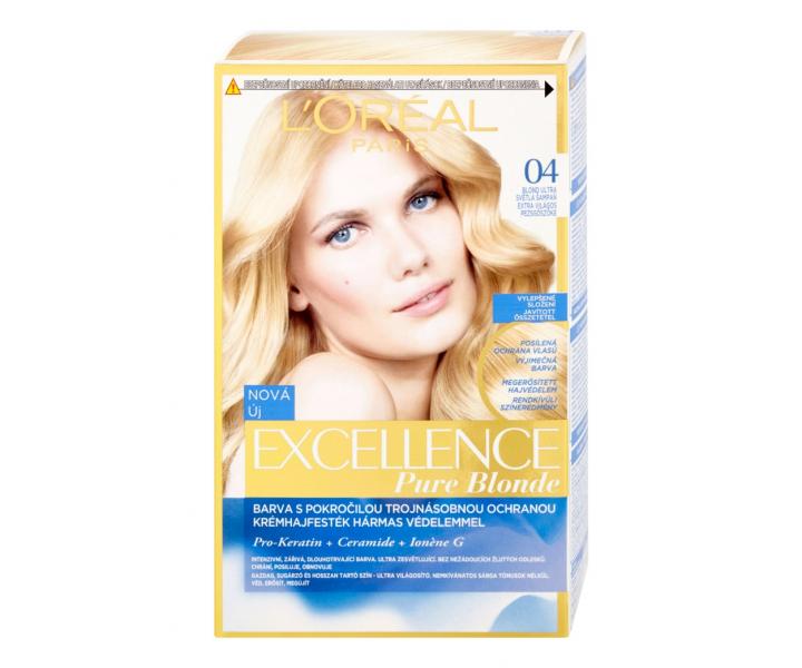 Permanentn barva Loral Excellence 04 blond ultra svtl ampa