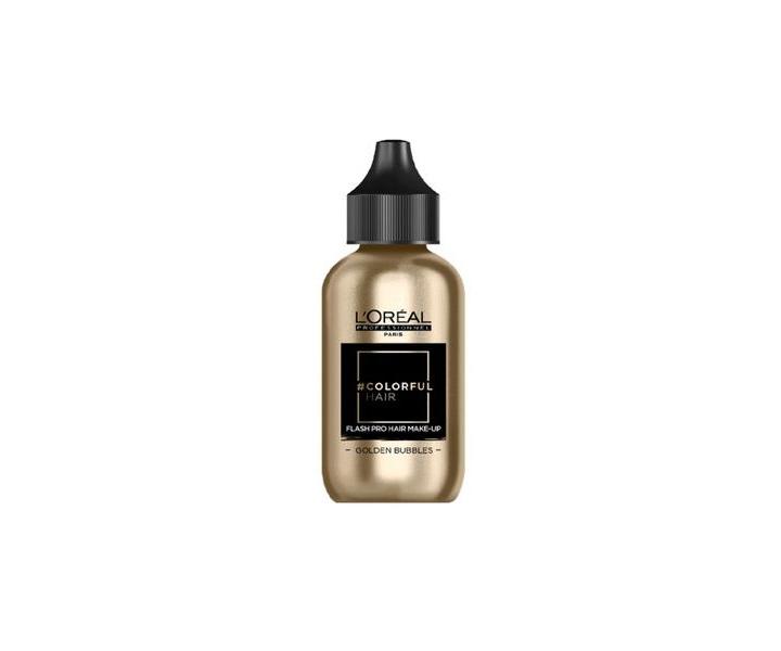 Jednodenní make-up na vlasy Loréal Colorful Hair Flash - 60 ml, Golden Bubbles - stříbrno-zlatá