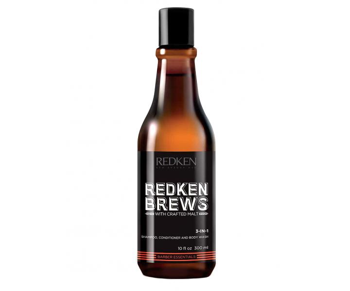 Pnsk sada Redken Brews - istc ampon 3v1 + matujc hlna + istc ampon 3v1 zdarma