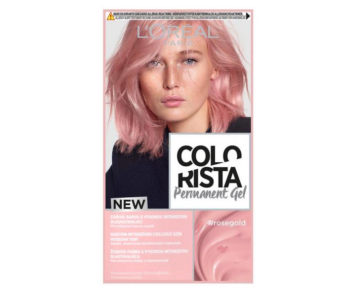 Permanentn barva na vlasy Loral Colorista Permanent Gel Rose Gold - rovozlat