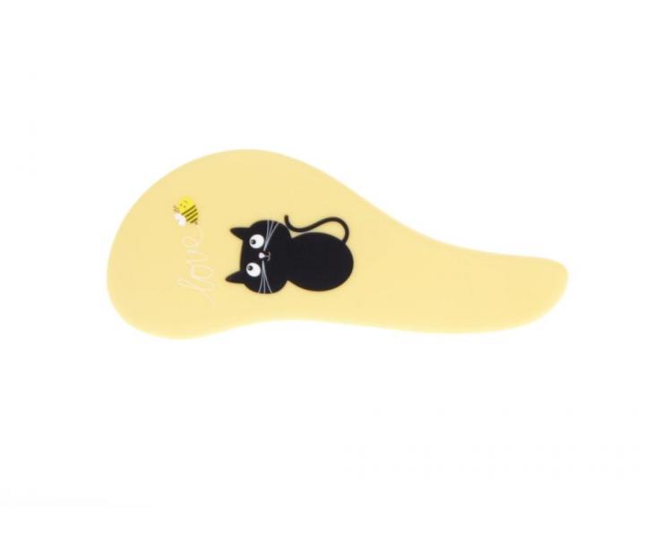 Kartáč na vlasy Sibel Cat Love mini - žlutý