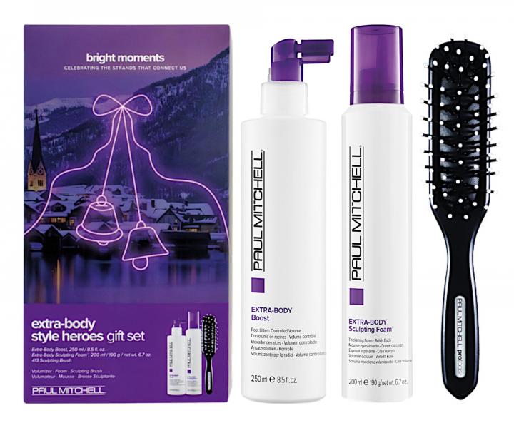 Dárková stylingový sada pro objem vlasů Paul Mitchell Extra-Body Style Heroes Bright Moments