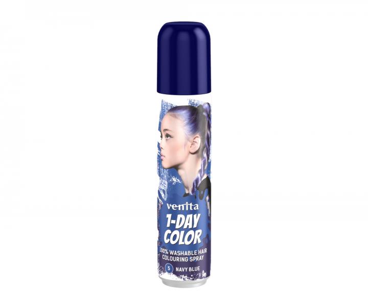 Barevný sprej na vlasy Venita 1-Day Color Navy Blue - 50 ml, námořnicky modrá