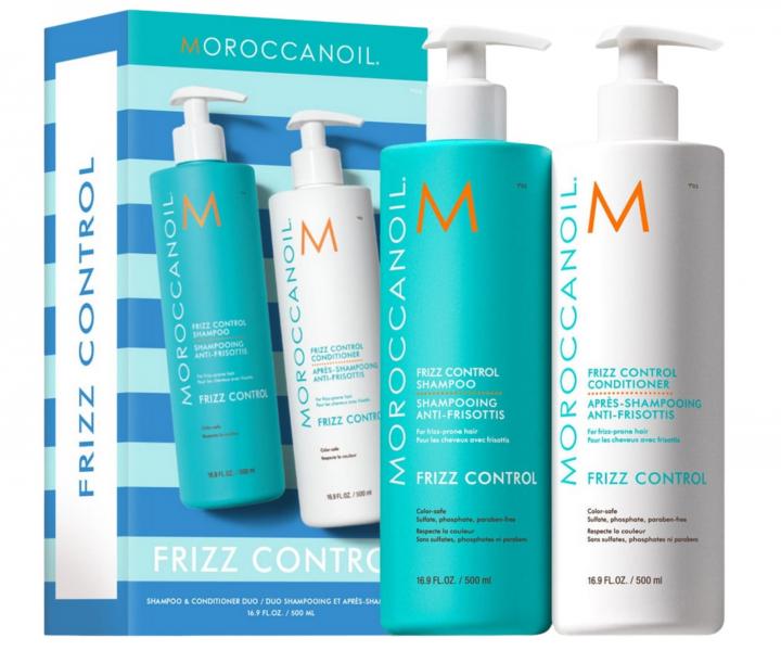 D�rkov� sada pro uhlazen� krepat�ch vlas� Moroccanoil Frizz Control Duo - 2 x 500 ml
