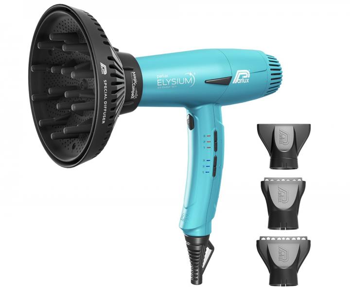 Profesionální fén na vlasy s difuzérem Parlux Elysium Galaxy Blue - 2300 W, azurový