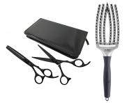 Sada nůžek 5,75" a 6,35" Olivia Garden Xtreme™ Matt Black Edition + kartáč zdarma