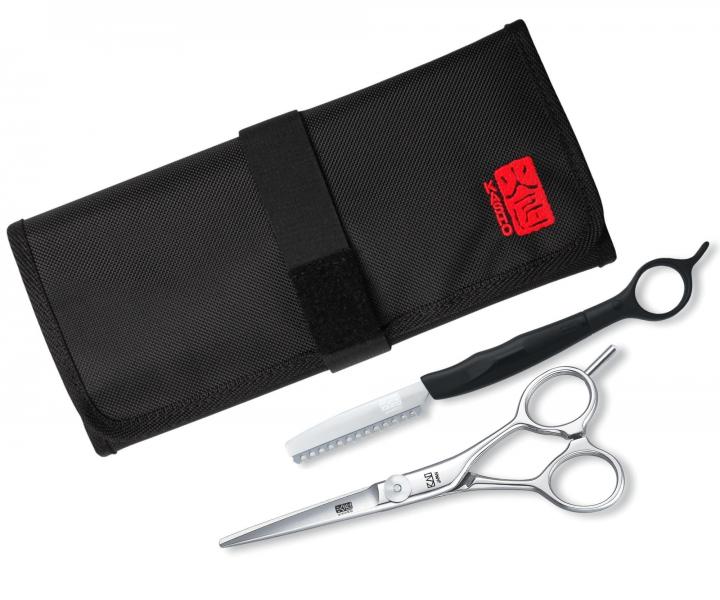Sada kade�nick�ch n��ek Kasho Design Master Classic 5,5" a b�itvy Kasho Speed Edge Razor s textiln�m pouzdrem