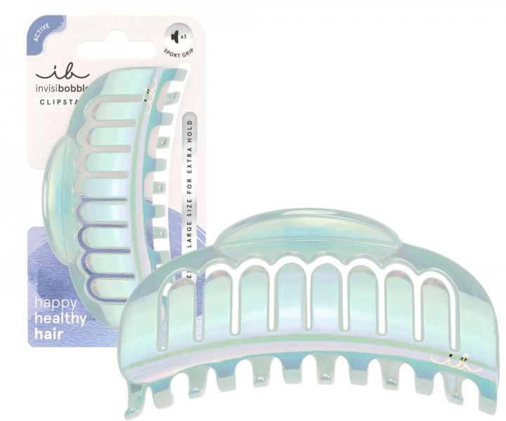 Velk� sk�ipec do vlas� na sport Invisibobble Clipstar L Flexibobble - perle�ov� modr�