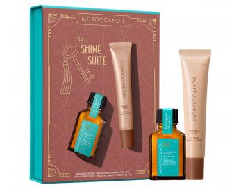 D�rkov� sada olejov� p��e a balz�mu na rty Moroccanoil The Shine Suite Moroccan Mint Tea Lip Balm Gift Set