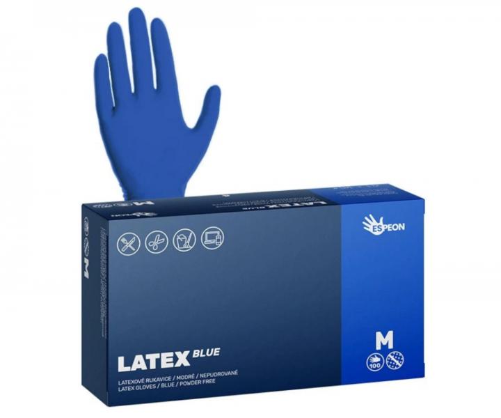 Latexové rukavice Espeon Latex Blue - 100 ks, modré, velikost M