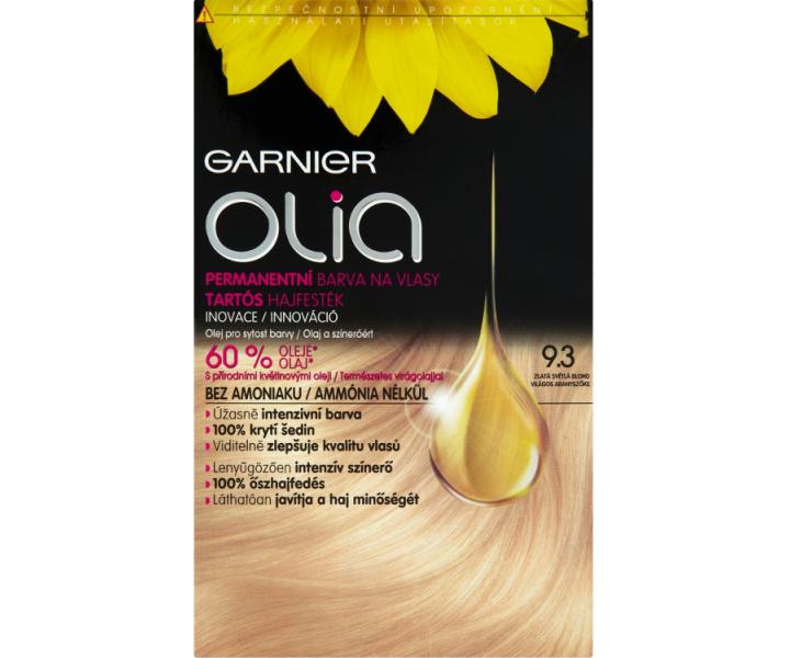Permanentn olejov barva Garnier Olia 9.3 zlat svtl blond