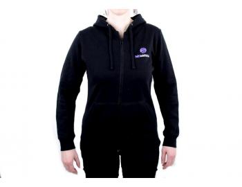 Mikina na zip s potiskem - dámská, černá M